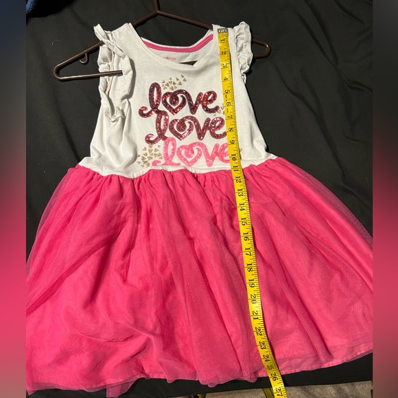 Isaac Mizrahi children’s Love Dress. Pink, white, sparkles. Girls L (10-12) Used - Picture 4 of 6